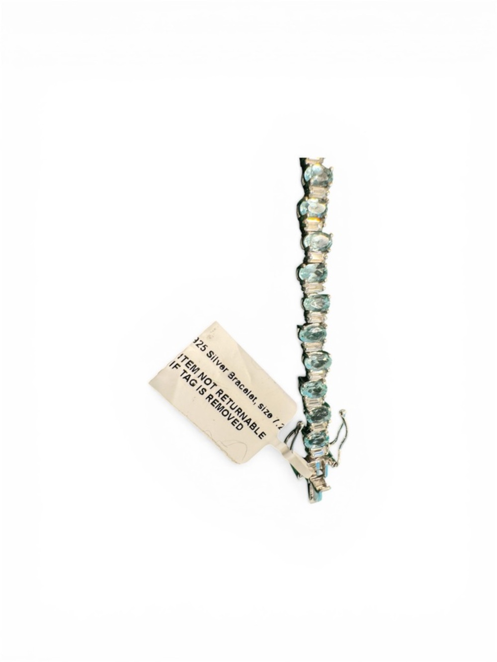 Sterling Silver Aqua Blue Tennis Bracelet
